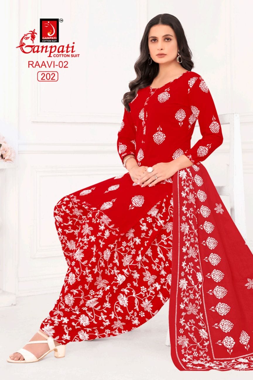 Raavi Vol 02 By Ganpati Heavy Cotton Printed Dress Material Wholesale Clothing Suppliers In India